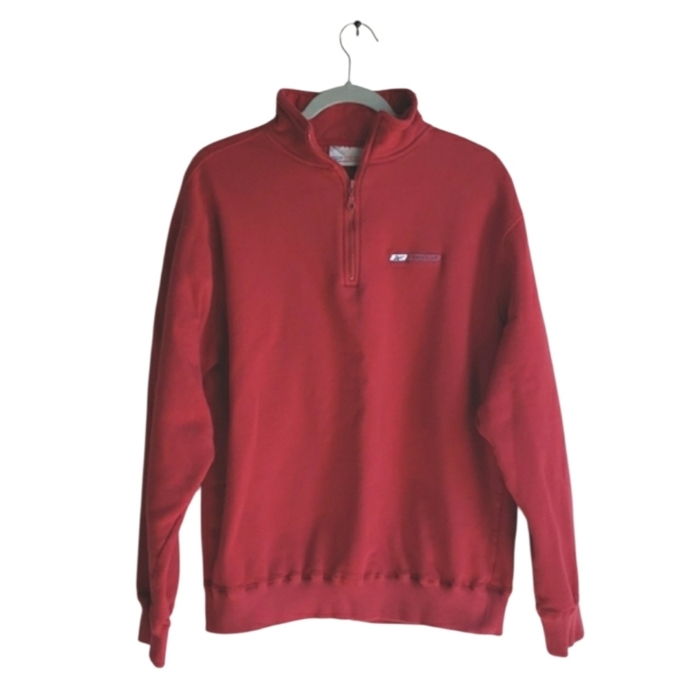 Vintage Reebok Red Half Zip Sweatshirt Size Large